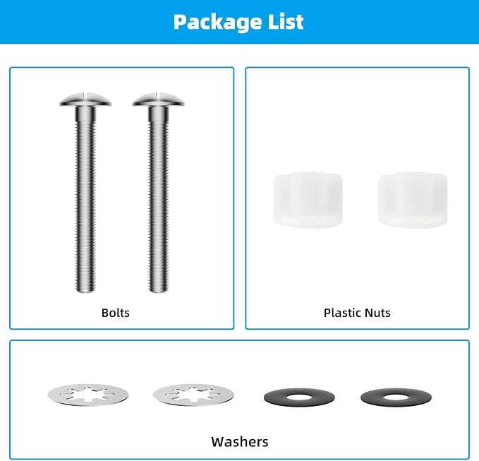 Hibbent 2 PCS Toilet Seat Bolt Kit, Stainless Steel Bolts - Image 8