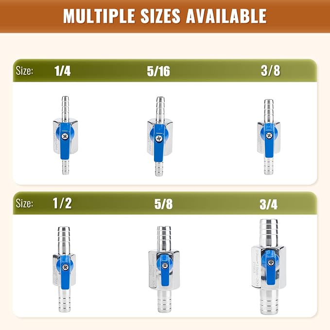 2Pack 1/2" Hose ID Barb Mini Ball Valve, 304 Stainless Steel Small Shut Off - Image 7