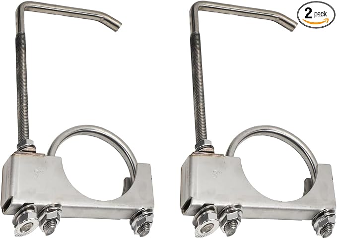 2 Pcs 3.0" Exhaust Clamp with Hanger, Heavy Duty Exhaust Hanger with Clamp by Unknown