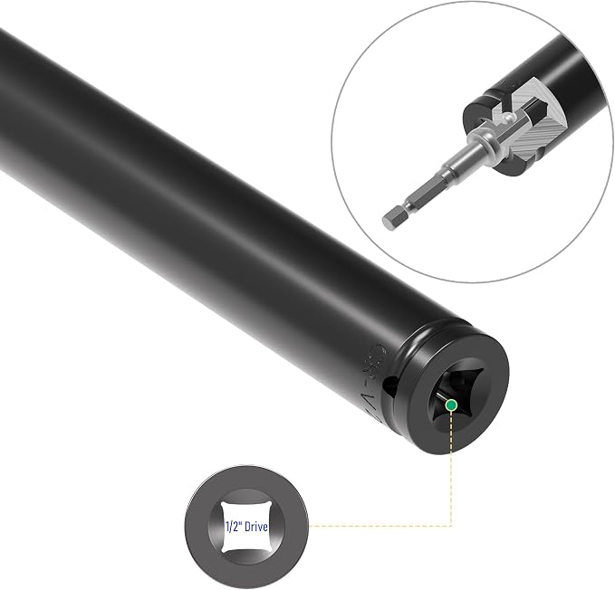 1/2" Drive Socket Set, 22mm Deep Impact Socket, Heat-Treated CR-V Steel - Image 4