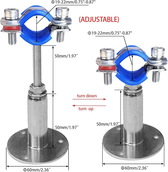 Wall Mount Ceiling Mount Pipe Supports, Adjustable Pipe Clamps、Hangers - Image 2
