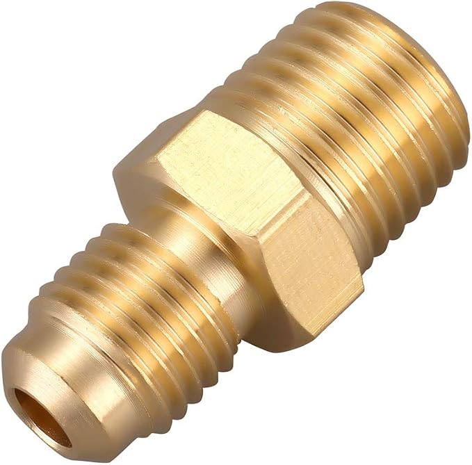 4 PCS Brass Gas Adapter 1/4" Flare x 1/4 Inch NPT Male Pipe Connector | Couples - Image 2