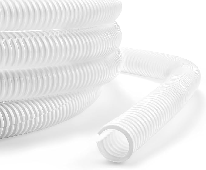 Cable Management, 10ft 1/2inch Wire Loom Tubing Cord Protector | White Cable by YCLYC