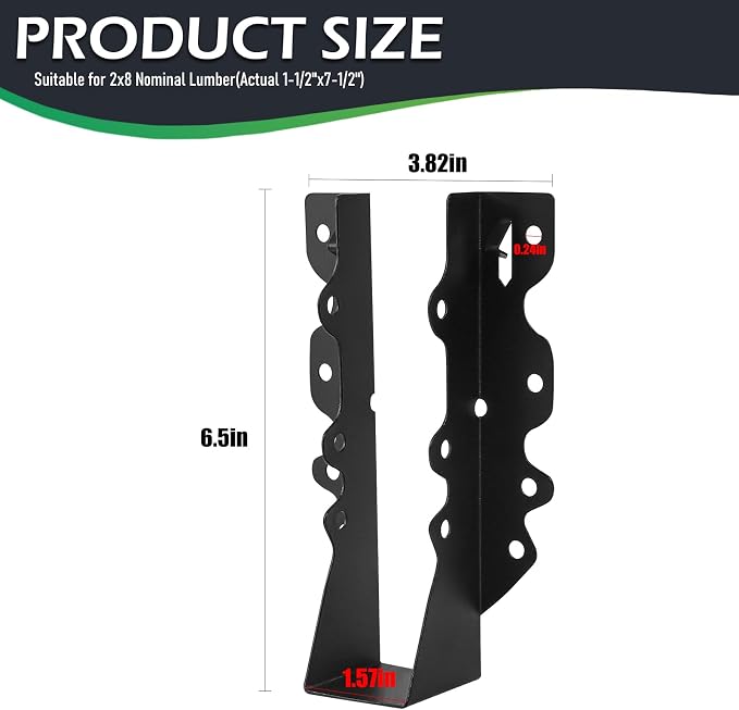 2x8 Joist Hanger 48Pcs, Q235B Steel Joist Bracket - Image 3