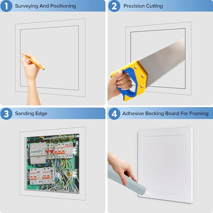 12"x12" Plastic Access Panel, Drywall Ceiling Access Door White - Image 3