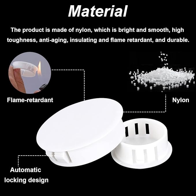Tnisesm 255Pcs 8 Sizes Nylon Plastic Hole Plugs 1/4" 5/16" 3/8" 1/2" 5/8" 3/4" - Image 3