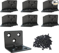Black Stainless Steel Shelf Bracket, Joint Right Angle Bracket, L Shape Heavy by Aufuga