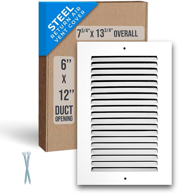 Fits 6x12 Duct Opening | Steel Return Air Grille by Handua | Vent Cover Grill by Handua