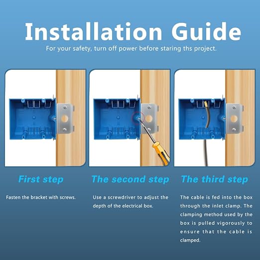 Adjustable 2 Gang Electrical Box, 34Cu in, 12 Pack, ETL Listed | Features 34Cu - Image 4