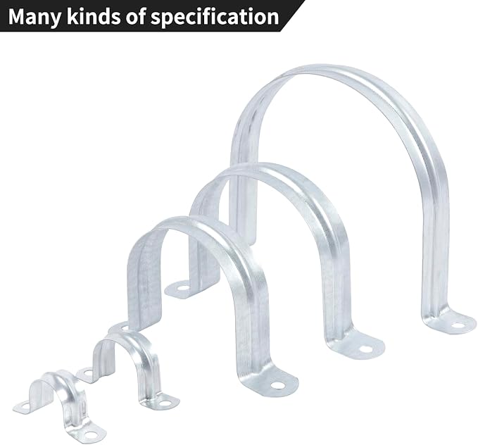 3/4 Inch（20 mm） Reinforced Rigid Pipe Strap, Zinc Coated Tension Tube Clip - Image 4