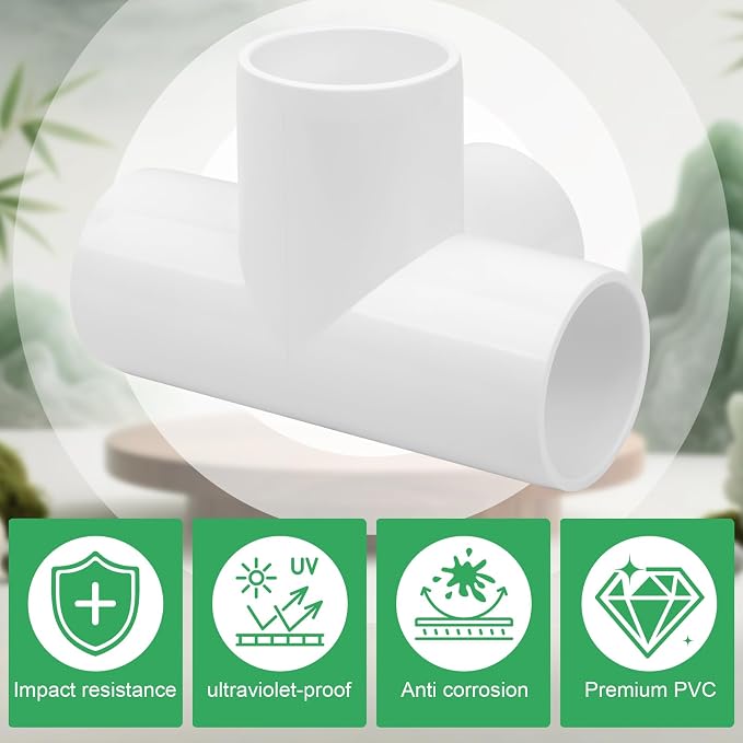 4Pack 1-1/2IN 4-Way PVC Pipe Fittings SCH40 Furniture Grade 1.50”PVC Elbow - Image 4