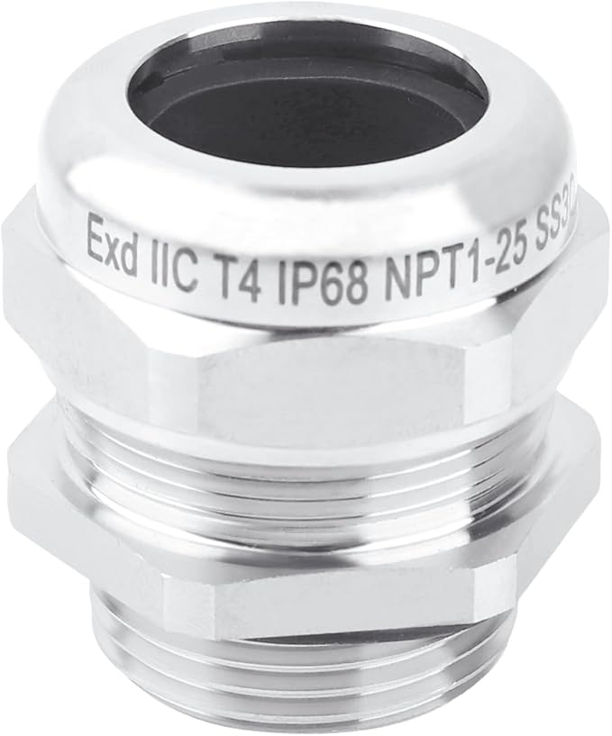QCG 1" NPT Stainless Steel Cable Gland Waterproof IP68 | Heavy-Duty Strain by Unknown
