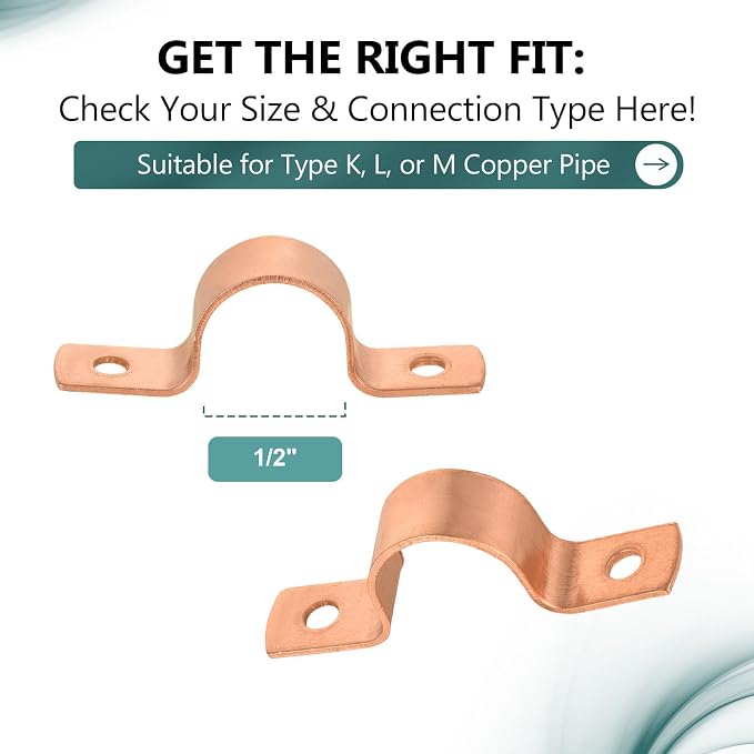 200 Pack Niikappu Copper Pipe Strap Clamp Hanger - Image 2