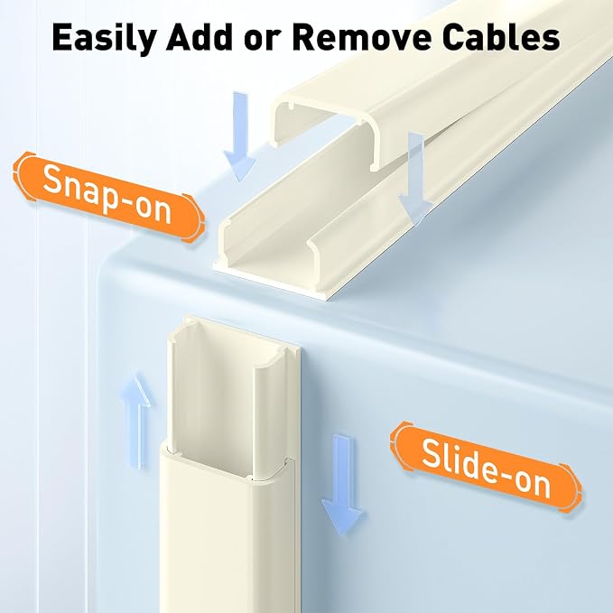 Delamu Beige Cord Hider, 56.7in Beige Cable Hider, Cord Covers - Image 5