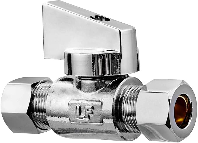 2 Pack Premium Brass 3/8" Compression x 3/8" Compression Quarter Turn Water - Image 9