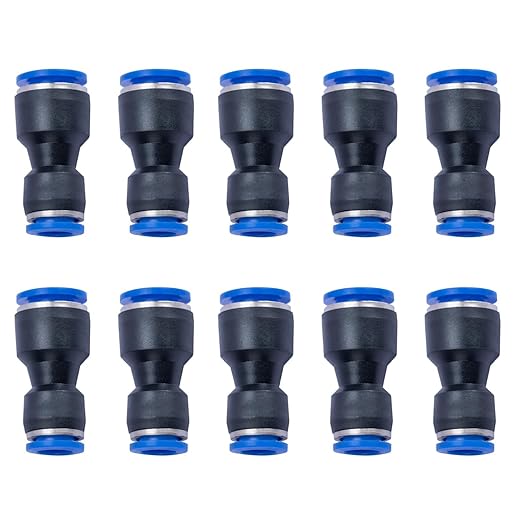 1/2" OD x 3/8" OD Pneumatic quick Connector Push to Connect fittings Straight by ROZESAZZ