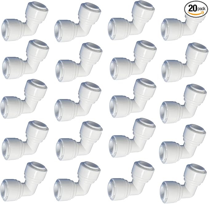 1/4" RO Tubing 90-Degree Elbow Connector, Push-to-Connect Fittings by Unknown