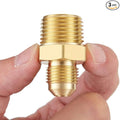 3 PCS Brass Gas Adapter 3/8" Flare x 1/2 Inch NPT Male Pipe Connector | Couples by LitOrange