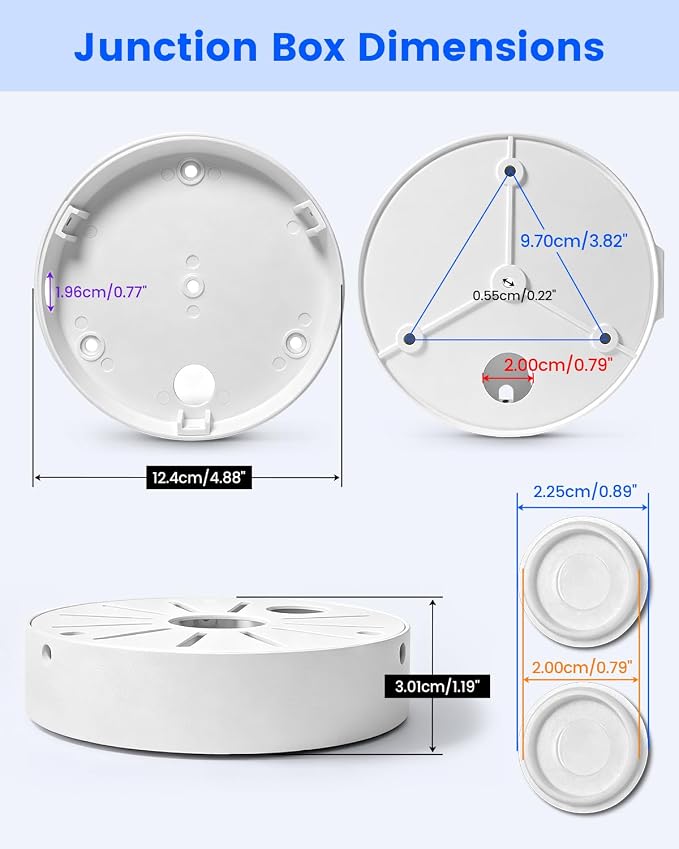 Universal Metal Security Camera Junction Box, Cable Concealment Box 1 Pack | - Image 7