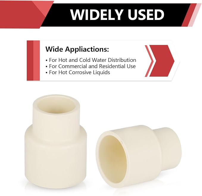 20 Pack EFIELD CPVC Coupling Adapter Fittings, 3/4" Slip x 1/2" Slip | Socket - Image 6