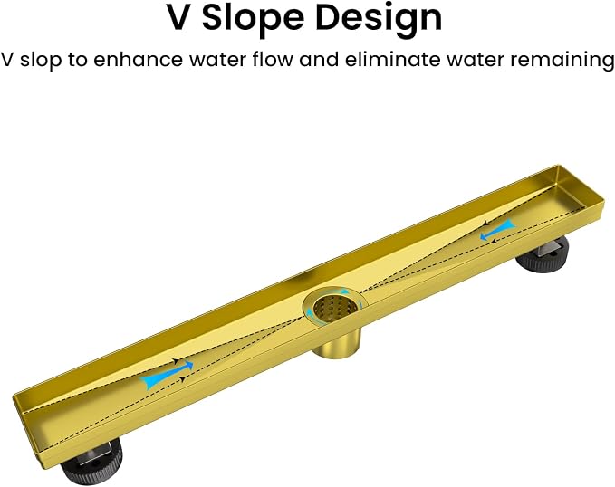 EXF Linear Shower Drain 12 Inch Brushed Gold - Image 2