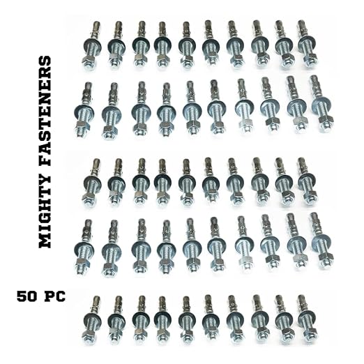 MIGHTY FASTENERS Zinc-Plated Steel Wedge Anchors, 3/8" X 3" - Image 3