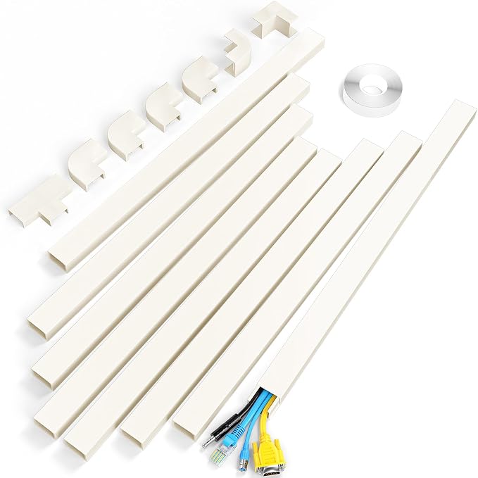 Yecaye Cord Covers for Wires on Wall, W1.18in H0.67in, Large Cord Organizer for by Yecaye