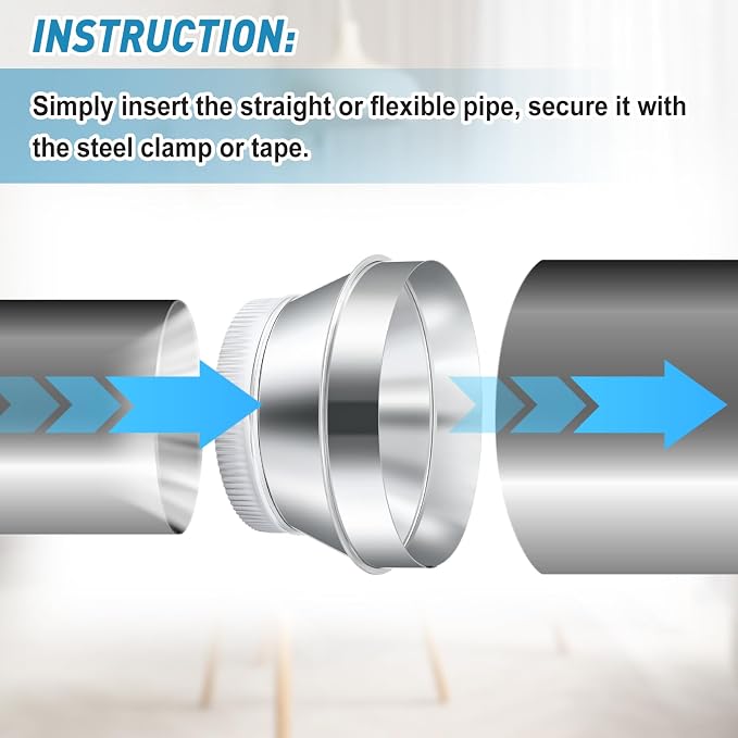 1 Pcs 10 Inch to 8 Inch Duct Reducer Increaser | Galvanized Steel Air Duct - Image 4