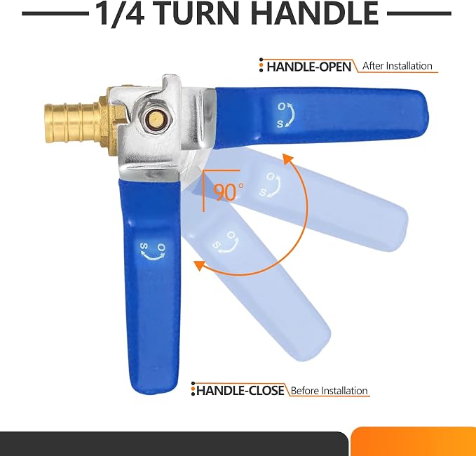 10PC HeSun 1/2 Inch PEX-A Expansion Ball Valve - Image 7