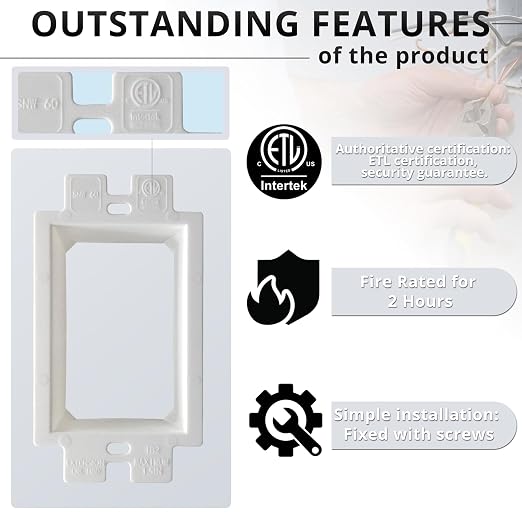 1-Gang Nonmetallic Outlet Box Extender, ETL Listed, 1 Pack | ETL Listed - Image 3