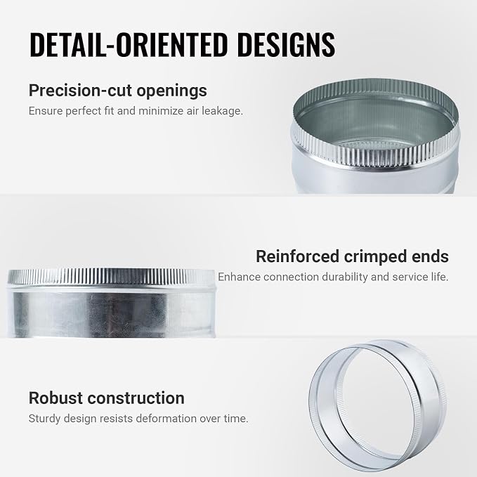 8 Inch Round Galvanized Steel Duct Connector - Image 3