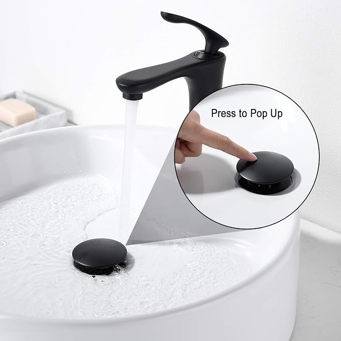 Bathroom Sink Stopper P-Trap Complete Set Adjustable 1-1/4 Bottle Trap Solid - Image 4