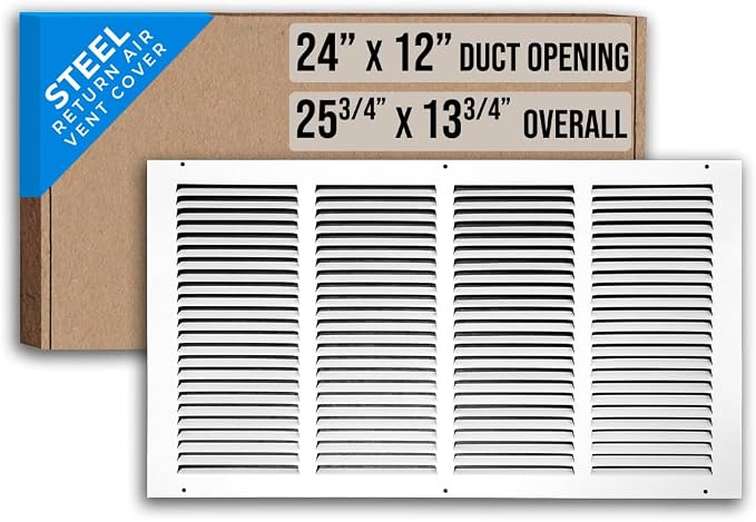 Fits 24x12 Duct Opening | Steel Return Air Grille by Handua | Vent Cover Grill by Handua