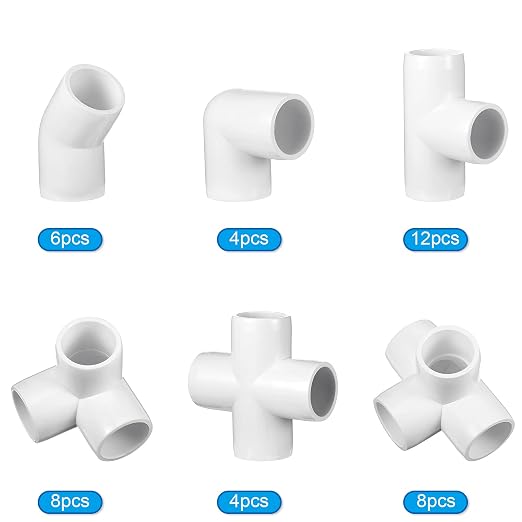 Xuniea 42 Pieces 1/2 Inch PVC Pipe Fittings Elbow Set Tent Connection Tee Heavy - Image 2