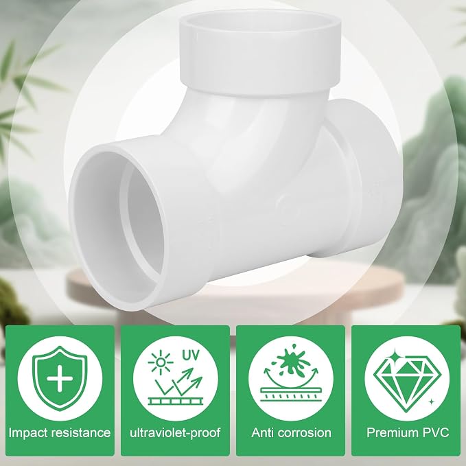4IN PVC DWV Sanitary Tee 3-Way PVC Pipe Fittings Adapter Furniture Build Grade - Image 5