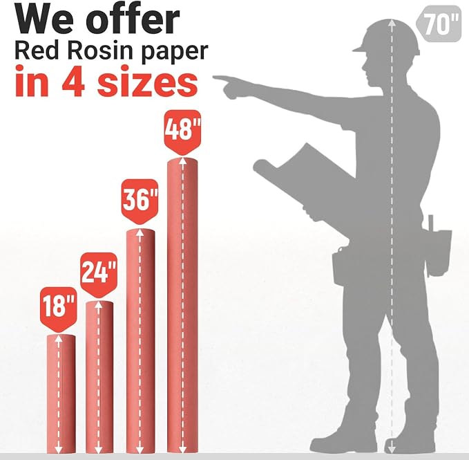 Floor Protection Paper 36" x 166' Red Rosin Paper Roll, Made in USA - Image 8