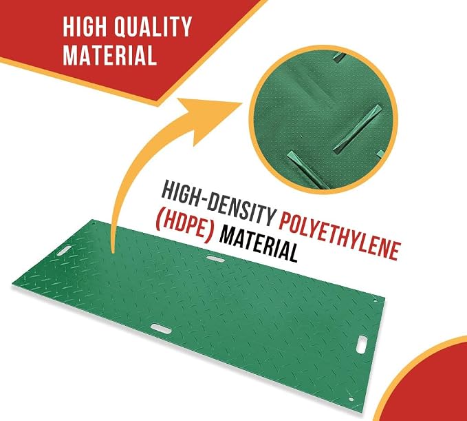 10 Pk 3' x 8' - 1/2" Thick Heavy Duty Green Ground Protection Mats - Easily - Image 5