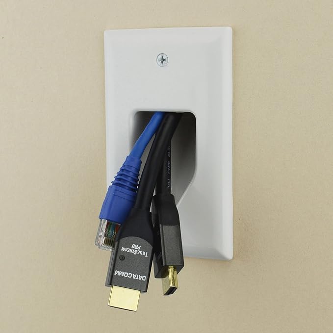 DataComm Electronics 45-0001-LA 1-Gang Recessed Low Voltage Cable Wire Pass - Image 2