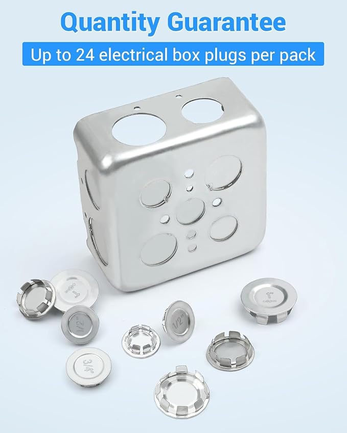 24 Pcs 3/4 Inch Knockout Plugs for Electrical Box Conduit Openings | Knockout - Image 7