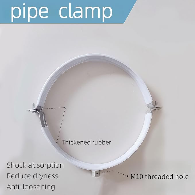 2 Sets 6 Inch Premium Pipe Clamps，Heavy Duty Galvanized Iron Wood Stove Pipe - Image 3