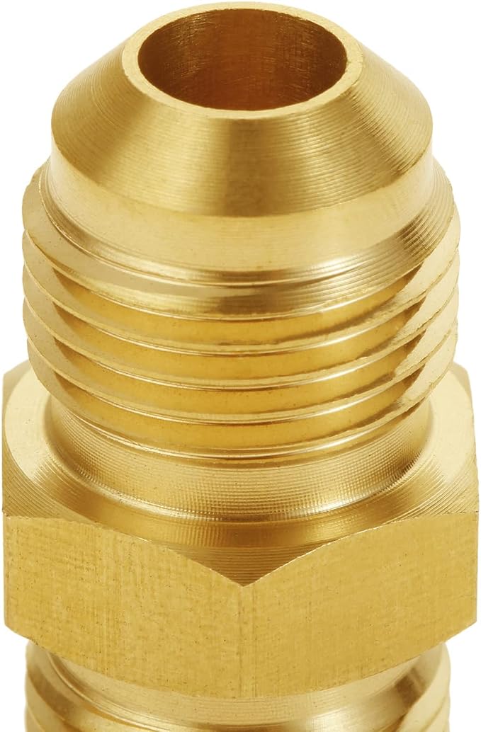 2pcs Brass Flare Tube Fitting Half-Union Gas Adapter, 3/8" Flare x 1/8" Male - Image 4