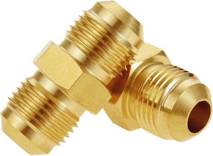 2pcs Brass Flared Tube Couples Pipe Fitting Half Union Gas Adapter 3/8 Inch - Image 2