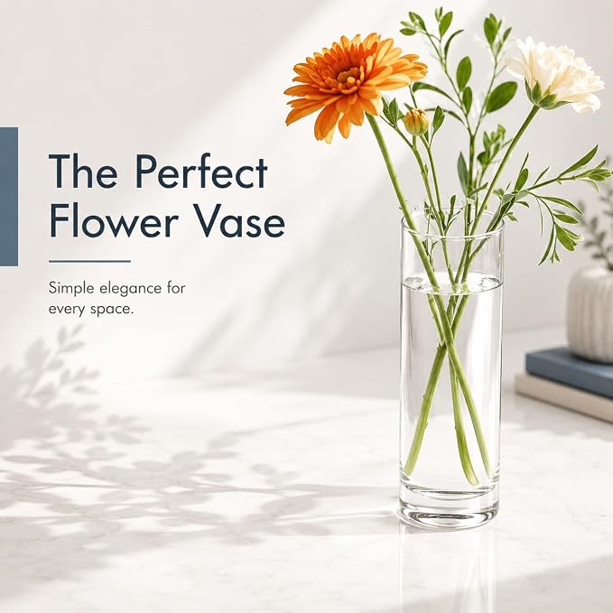 5pcs Glass Vase Cylinder Vases for Centerpieces 4, 10 Inch Tall Small Flower - Image 2