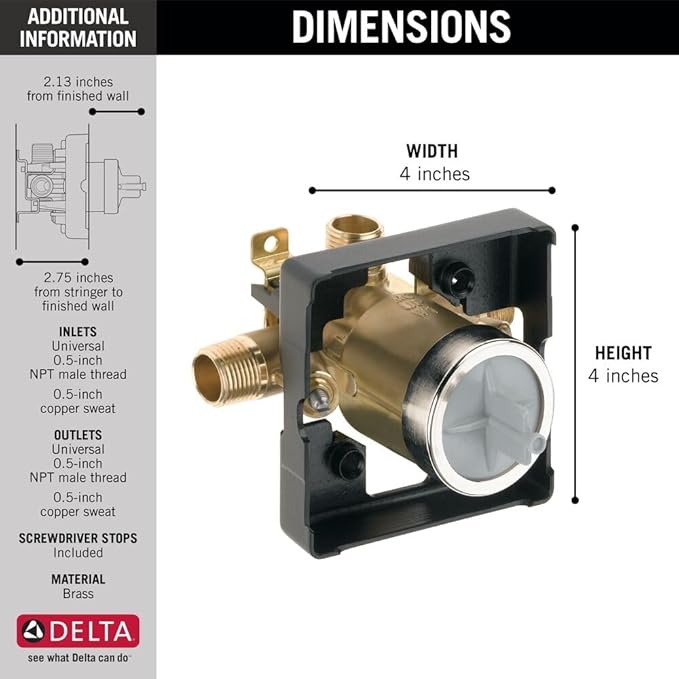 Delta Faucet R10000-UNWSHF MultiChoice Universal Shower Valve Body - Image 6