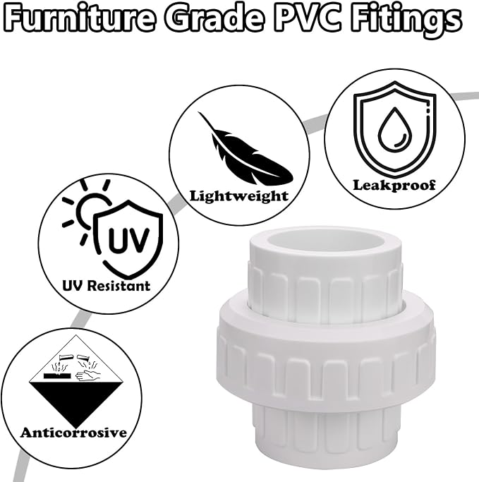 1" PVC Union Coupling Pipe Fitting PVC Adapter Schedule 40, EPDM O-Ring - Image 6