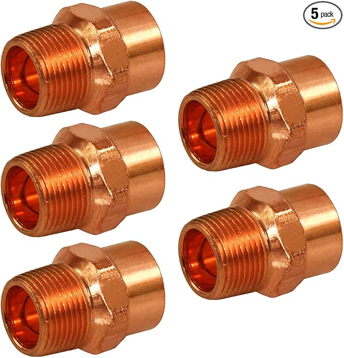 Supply Giant DDNA0038-5 Male Adapter Fitting Sweat x MIP Connections by SupplyGiant