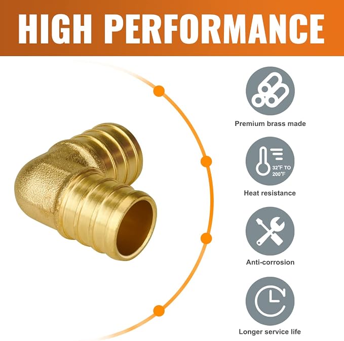12-Pack 3/4" PEX 90 Degree Elbow | Brass - Image 3