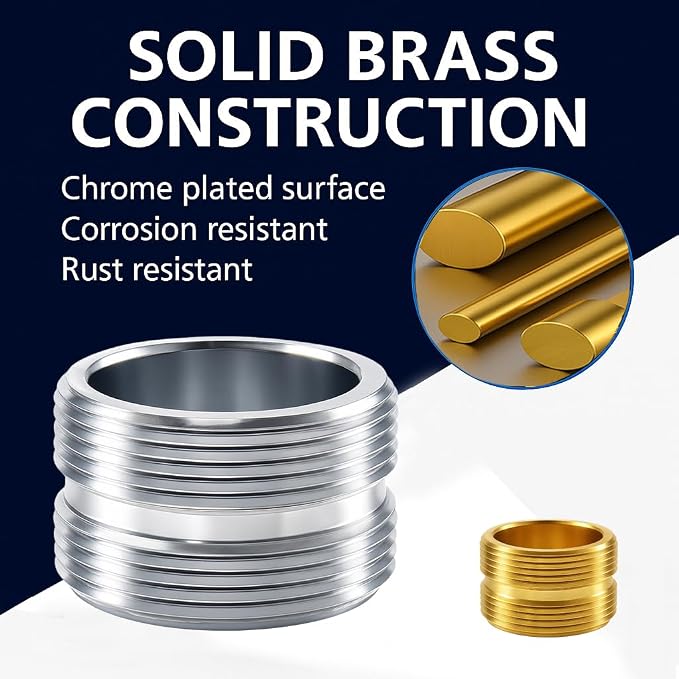 Faucet Aerator Adapter, 55/64" Male to 55/64" Male | Chrome Brass Faucet - Image 4