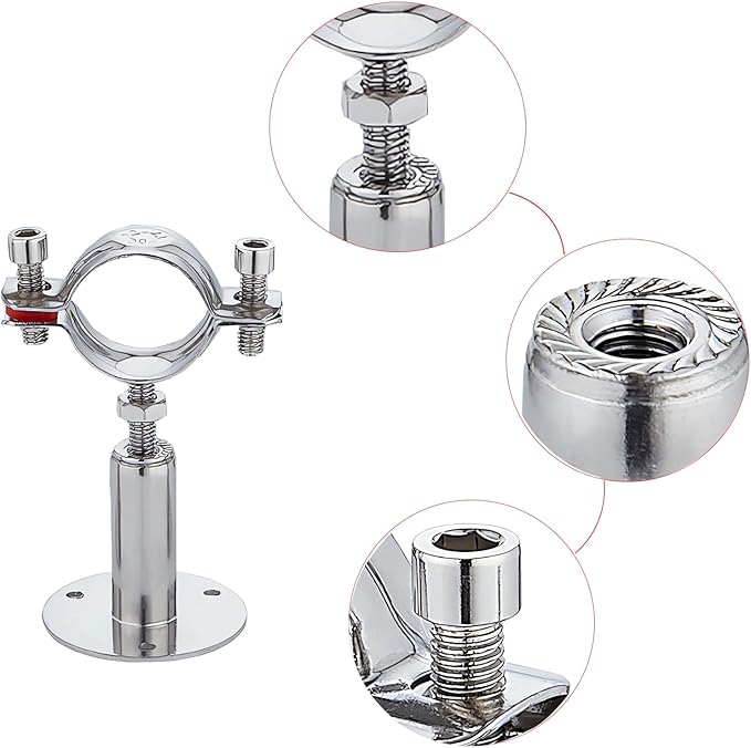 2PCS wall Mount Ceiling Mount Pipe 304 Stainless Steel Pipe Supports Pipe - Image 2