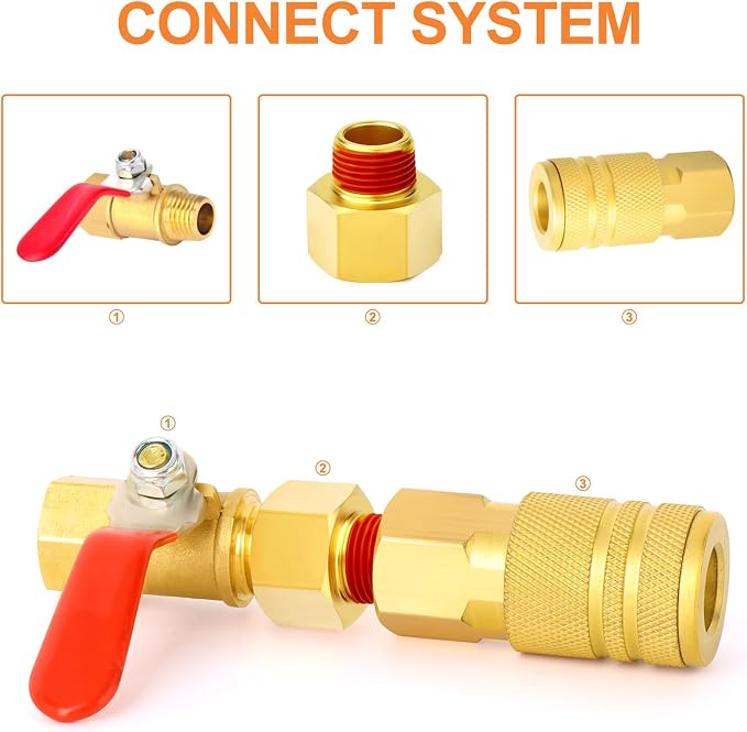 GASHER 5PCS Brass Pipe Fitting, 3/8" Female x 1/8" Male Pipe - Image 5